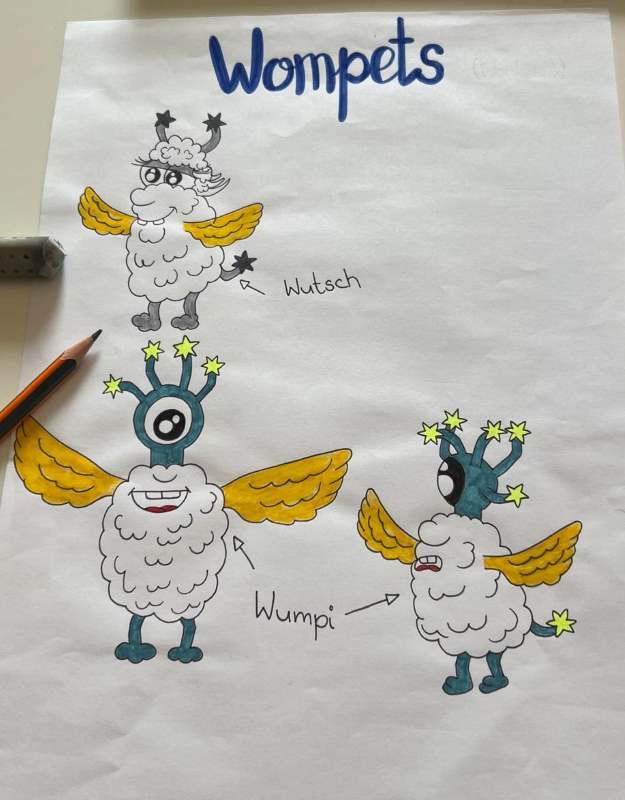 Erste Zeichnungen der Wompets