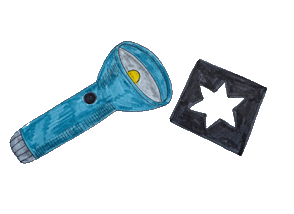 Sternenlicht mit Taschenlampe